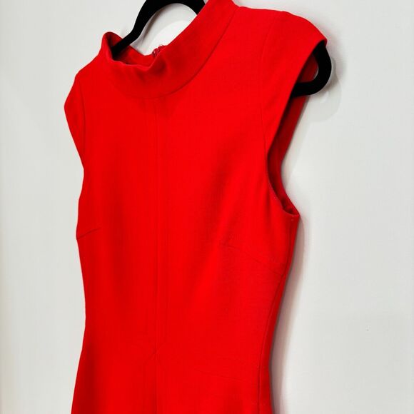 Hobbs London Wool Dress Size 8 Bold Orange Sheath Tailored Mini Career Classic - Picture 4 of 15